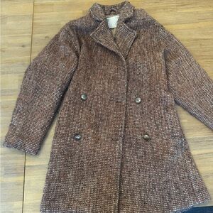 Pilcro Brown Tweed Pea Coat